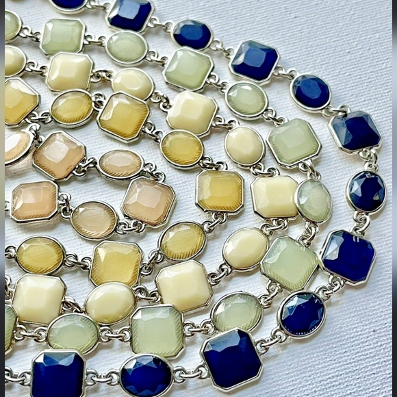 Ann Taylor signed 5 strand multicolor layered bib choker - Picture 2 of 4